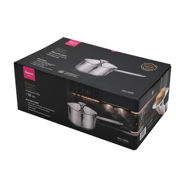 Ковш Fissman MASTER CHEF 18х10 см/2,3 л со стеклянной крышкой нержавеющая сталь (15095)