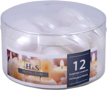 Набір плаваючих свічок DONAU HOME/ / 12 шт. / 2,8 x Ø 4,8 см / час горіння 4 години / Плаваючі воскові свічки без парфумів / Плаваючі теплі чайні свічки / для вечері, весілля, басейну 12 шт. (овальна форма, 12 шт. , перламутрово-білий)