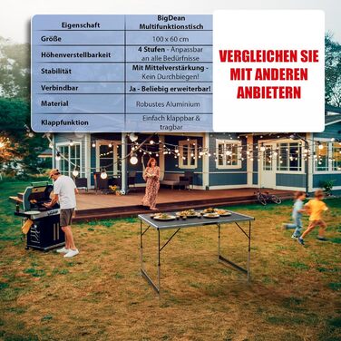 Багатофункціональний розкладний стіл 100x60 см BigDean