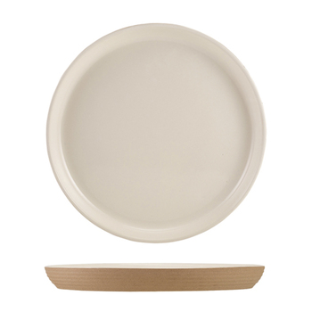 Тарілка 25*h 2.5 см см, Kava White Stoneware Ribbed, GenWare