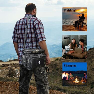 Термосумка 12 л чорний камуфляж Bunnychic