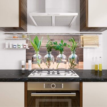 Стеклянный фартук кухонный от брызг на плите 60 х 40 см GRAZDesign