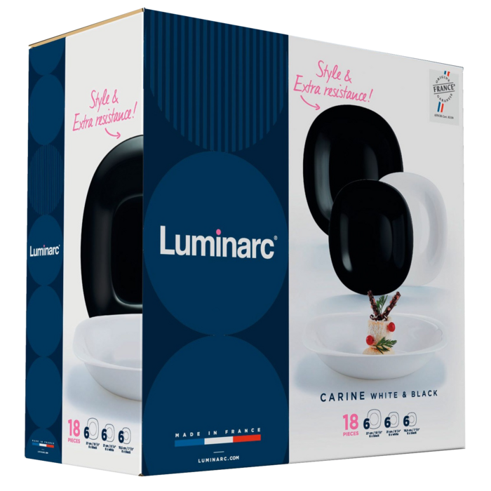 Сервиз столовый Luminarc Carine Black&White, 18 предметов (6773529)