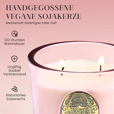 Ароматна свічка M&SENSE Лісова хатина, ароматичні свічки у склянці, натуральна соєва свічка, час горіння 55 годин, подарункові свічки для жінок та чоловіків, подарункова свічка (жасминовий гірлянда, 560 г)