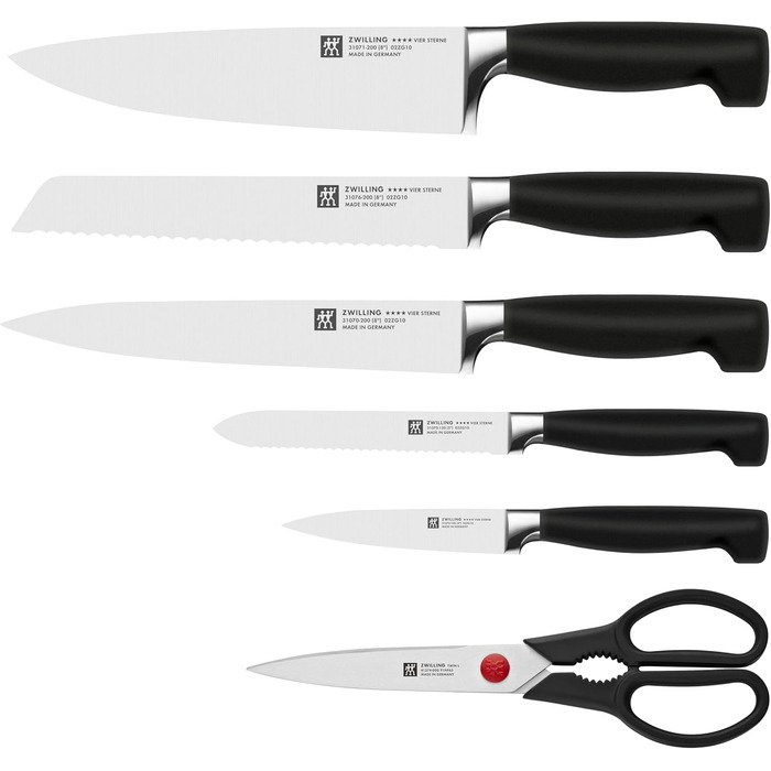 Набор ножей с блоком, 7 предметов, коричневый Four Star Zwilling