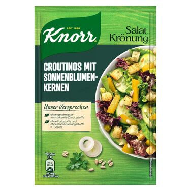 Салатні крутони Knorr з цибулею для смачного салату без додавання підсилювачів смаку 20 х 25 г (25 г (5 упаковок))
