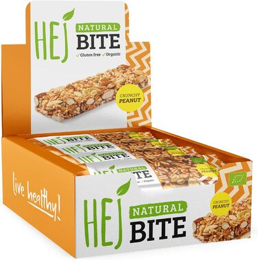 Органічні горіхові батончики - Низьковуглеводна закуска з горіхами - Веганський енергетичний батончик з мигдалем, фундуком та арахісом - Без глютену - Мигдаль та морська сіль 12 x 40 г Мигдаль та морська сіль 12 шт. (1 упаковка) (Хрумкий арахіс, 12 шт. (1