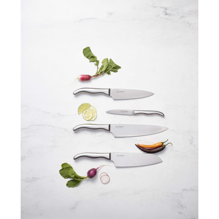 Нож шеф-повара, 15 см дамасская сталь, нержавеющая сталь Le Creuset