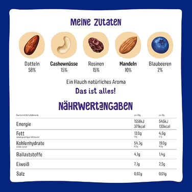 Батончики из фруктов и орехов 18 x 35 г черника Nakd