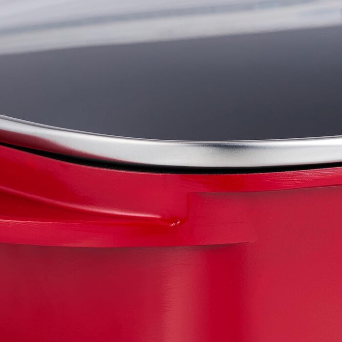 Жаровня с крышкой 5 л красная Relaxdays