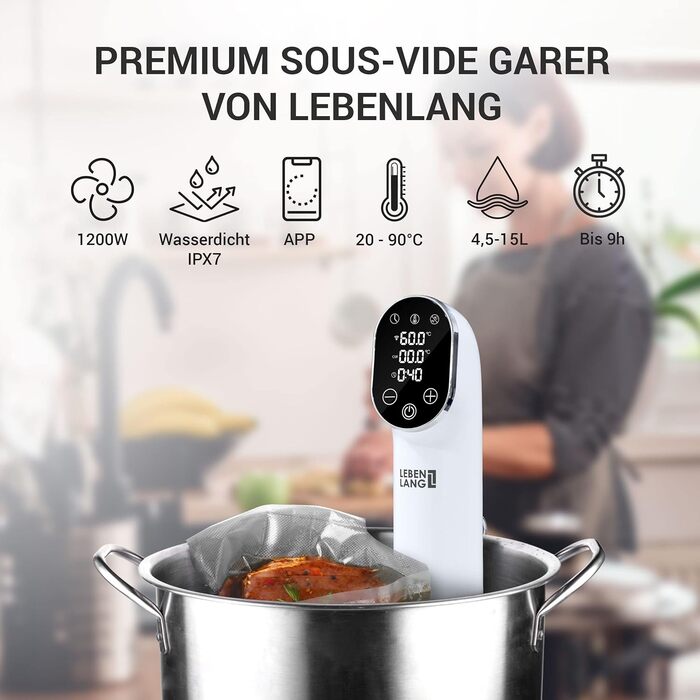 Вт Sous Vide Stick-З додатковим керуванням I Приготування їжі з нержавіючої сталі з таймером для м'яса, риби, овочів Соус Гарер Susvide Sovit Souvidgarer Sou Vid Souc Vide Stab Stick, 1200