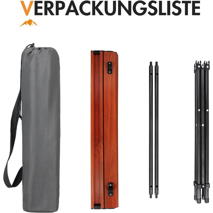 Складной походный стол для кемпинга коричневый Portal