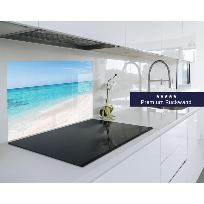 Кухонний фартух Timalo зі скляним виглядом Північне море, очерет, захід сонця, океан, солома 2-мм акрилове скло Бризкозахисна стінка для плити, скляний кухонний фартух, акрилові скляні стінові панелі, захисна панель для фартуха (200 x 58 см, 304- Beach)