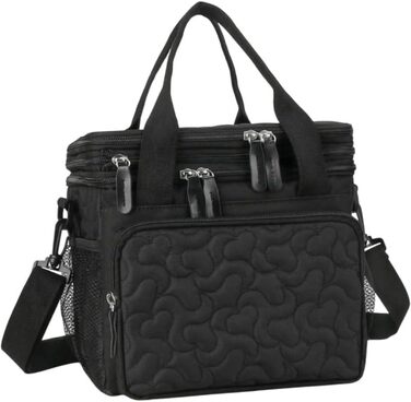 Ізольована сумка-холодильник, ланчбокс, сумка, посуд, сумочка, сумка-холодильник для обідів, ізольована термосумка для одноденних поїздок у парк, на роботу (чорна)