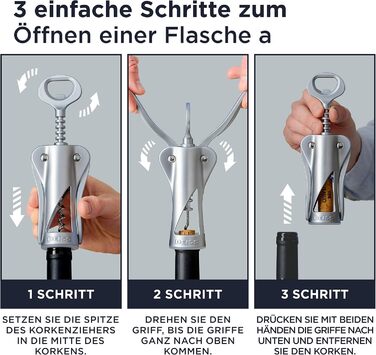 Професійний штопор-метелик срібний Deiss