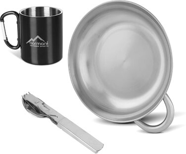 Набір туристичного посуду 6 предметів чорний normani