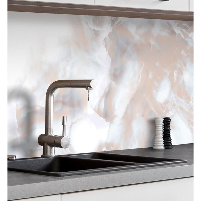 Самоклеючий кухонний фартух - матовий, жорстка бризкозахисна плівка як доступна альтернатива склу, легке встановлення та очищення - висота 60 см - Дизайн чорна кам&39яна стіна 80 x 60 см (бронзовий мармур, Ш 400 см x В 60 см, 0,2 мм)