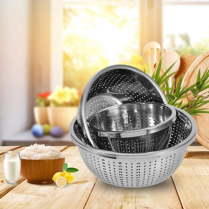 Набір із 3 мікроперфорованих сит з нержавіючої сталі Alvinlite