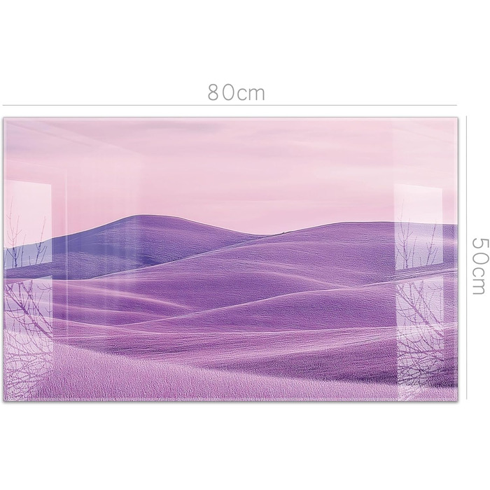 Кухонний фартух timalo зі скляним виглядом Північне море, очерет, захід сонця, океан, солома 2 мм акрилове скло Бризок настінний для плити, кухонний скляний фартух, акрилова скляна настінна панель, панель для фартуха (80 x 50 см, 306- Фіолетовий пейзаж)