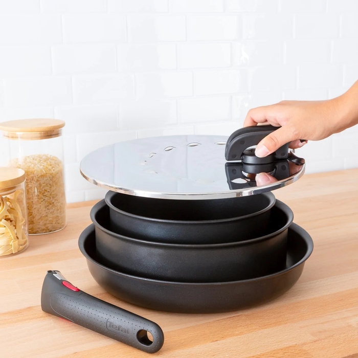 Tefal Кришка із захистом від розбризкування Ingenio, 20-28см, нержавіюча сталь, пластик