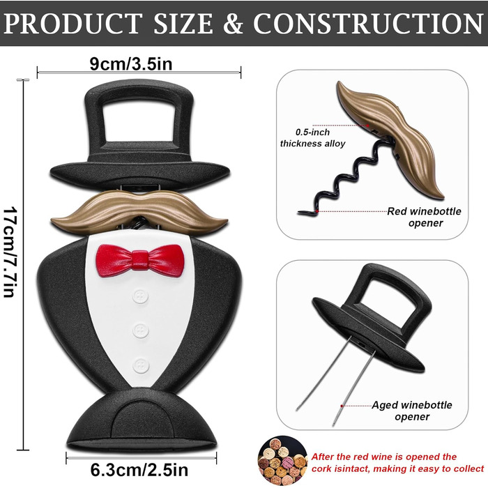 Штопор для вина 3-в-1 джентльмен LUCYLANKER