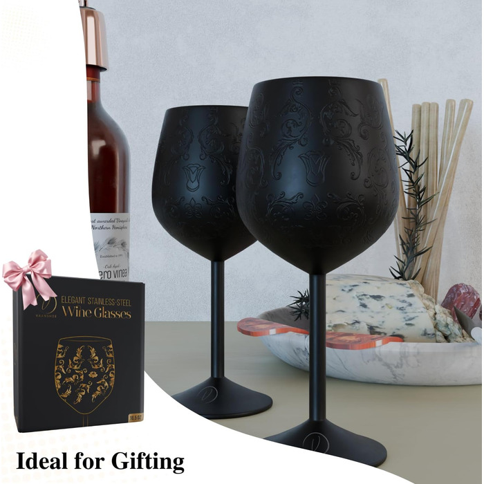 Набір келихів для вина з нержавіючої сталі 2 шт 480 мл vaanshie