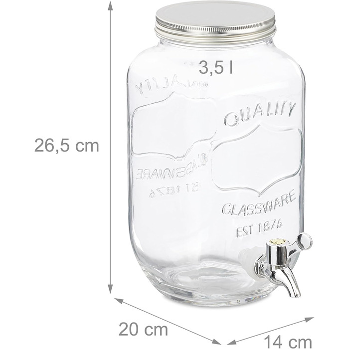 Набор диспенсеров для напитков 2 шт 3,5 л Relaxdays