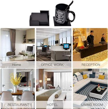 Набір підставок для напоїв із 6 штук з екошкіри RICHSUM