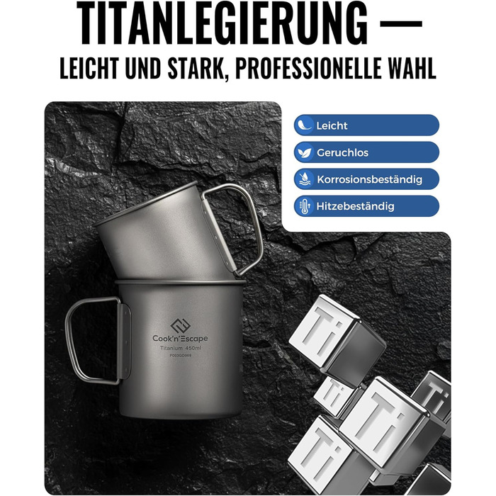 Набор чашек для кемпинга 300 и 450 мл COOK'N'ESCAPE