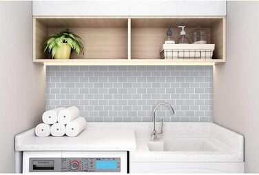 Штук 3D наклейки на плитку для ванної кімнати кухні, клейка вінілова плитка, самоклеюча плівка для плитки, стінові панелі, ПВХ, плитка Metro, самоклеючий декор плитки 30x30, декор настінної плитки (1, світло-зелений)