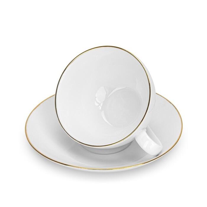 Набір Fissman з 2-х кухлів FLOREE 220 мл з блюдцем порцеляна (3666)