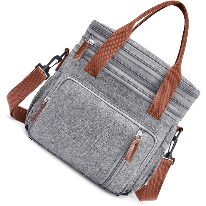 Преміальна ізольована сумка-холодильник, тканина Оксфорд з регульованими ремінцями, двошарова термосумка для кемпінгу на свіжому повітрі, сіра