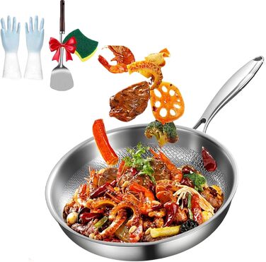 Нова сковорода Tovara Titanium Pro Pan, титанова антипригарна сковорода, титанова сковорода 28 см для приготування їжі, ідеально підходить для будь-якої плити (без кришки, 32 см), 2026