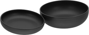 Набір посуду Uno серії 16 предметів, комбінований набір з кераміки (чорний, салатний набір 2 шт. и), 22978