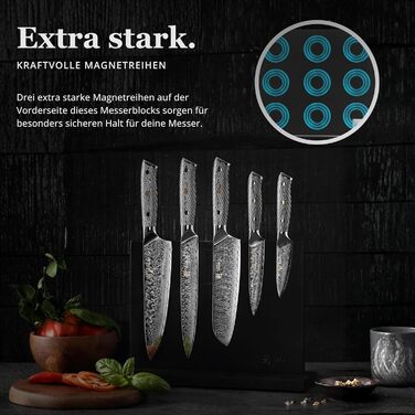 Кулінарний набір ножів з дамаської сталі Sycamore (6 предметів) 67 шарів, ядро з VG10, твердість 602 HRC, ручки з клена, хлібний ніж із серрейторною заточкою, магнітний тримач для ножів, професійні кухонні ножі для точного нарізання (Чорно-білий)