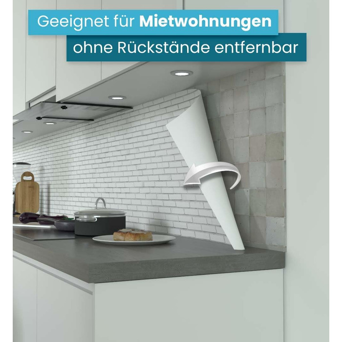 Самоклеюча кухонна панель - матова, преміальна бризкозахисна плівка 0,4 мм як доступна альтернатива склу, легке встановлення та очищення - висота 60 см - Дизайн Світло-сірий мармур 180 x 60 см (Біла плитка, Ш 60 см x В 60 см, 0,2 мм)