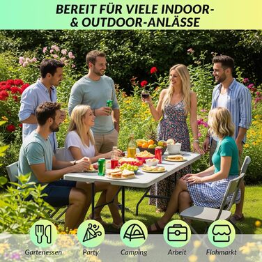 Розкладний стіл 180x74 см білий Velway