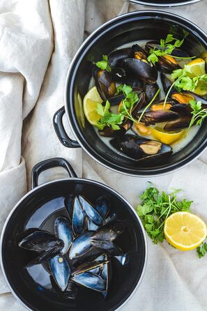 Эмалированный горшок для мидий 4,85 л, черный Kitchencraft