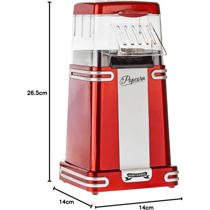 Машина для попкорну в ретро дизайні, червоний Gadgy