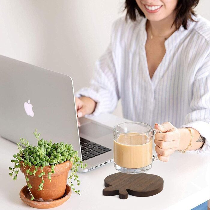 Набір підставок із натурального горіхового дерева 4 шт Generisch