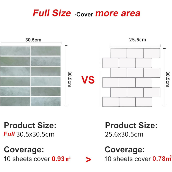 Елементна 3D самоклеюча плитка для кухонного фартуха з товстішою клейкою плиткою 2,5 мм (30,5 x 30,5 см) (шавлійно-зелена), 10-