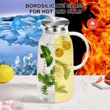 Скляний глечик з кришкою 2,4 л Aofmee