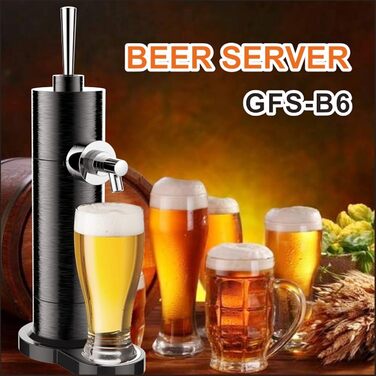 Міні-пивоварня для пива в банках, піноутворювач для пива, компактний диспенсер для пива. Перетворіть кожну банку на розливне пиво, як у пабі Ідеальний подарунок чоловікові на день народження, на День батька. Сріблястий (Чорний)