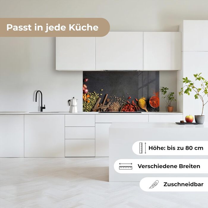 Кухонний фартух 60x80 см Самоклеючий захисний щиток для кухонної стіни Кухонний фартух Кухонні фасади Кухонні фартухи Кухонна стіна Вода - Пейзаж - (Трави - Їжа, 80 x 150 см)