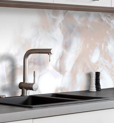 Самоклеючий кухонний фартух - матовий, жорстка бризкозахисна плівка як доступна альтернатива склу, легке встановлення та очищення - висота 60 см - Дизайн чорна кам&39яна стіна 80 x 60 см (бронзовий мармур, Ш 400 см x В 60 см, 0,2 мм)