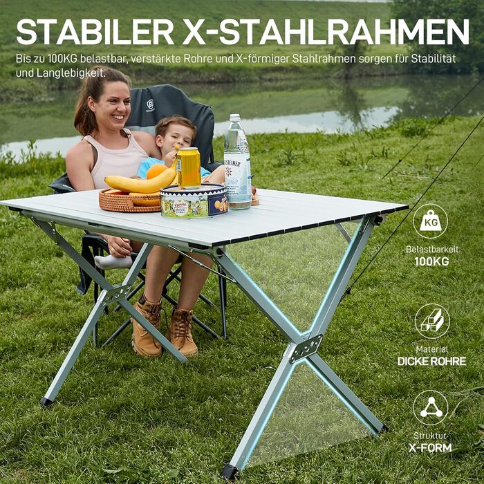 Складной кемпинговый стол 120x70 см EVER ADVANCED