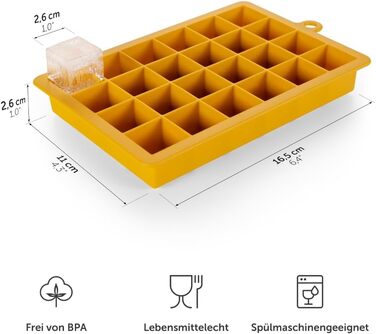 Силіконові формочки для льоду Blumtal 2x24 - Формочка для льоду - Силіконова форма для льоду розміром 2,6 см - 2 формочки для льоду середнього розміру - Льодогенератор без BPA 2 шт. - Кубики M (кубик M, чорний, синій - гостра гірчиця)