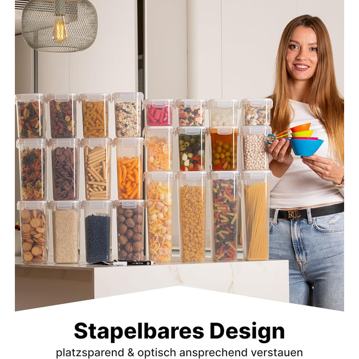 Набор из 24 контейнеров для хранения, прозрачный/белый XL Deco haus