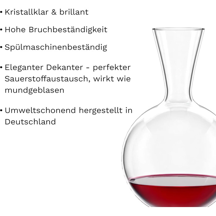 Декантер Stlzle Lausitz Osorno Vulkanos 750 мл Элегантный декантер для красного вина, раскрывающий аромат Высококачественная винная карафа из выдувного хрустального стекла Подходит для мытья в посудомоечной машине (Earth 750 мл)