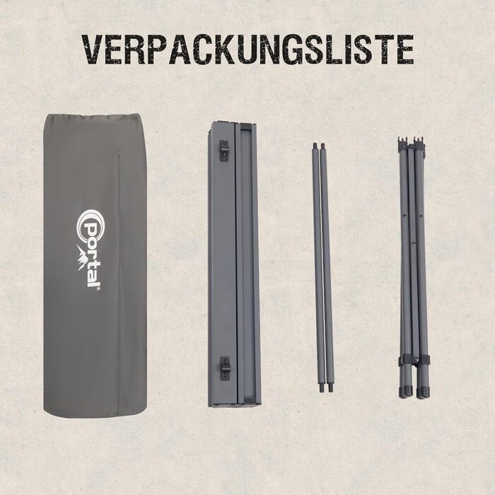 Складной кемпинговый стол темно-серый Portal